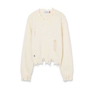 Distressed Ivory Sweater